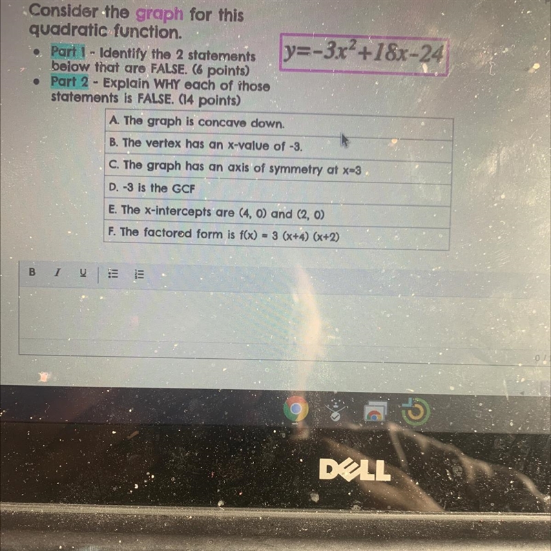 Identify the 2 statements below that are false explain why each of those statements-example-1