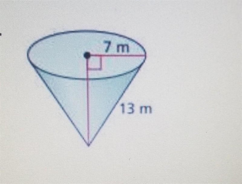 Please help me with this calculate the volume of the cone and round it to the nearest-example-1