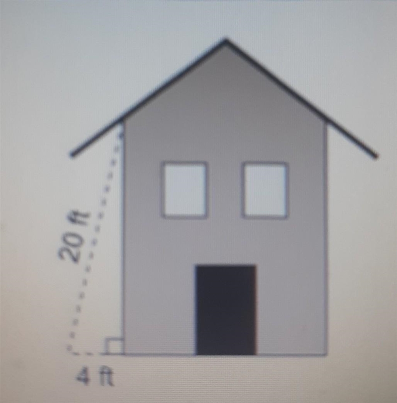 In this picture, the dotted line represents a ladder. How high on the house for the-example-1