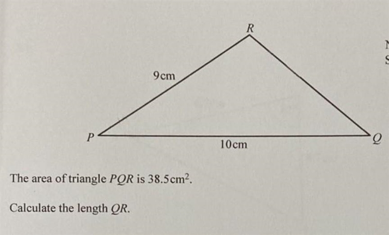 The area of triangle is 38.5 cm. help me solve this question. thanks ​-example-1