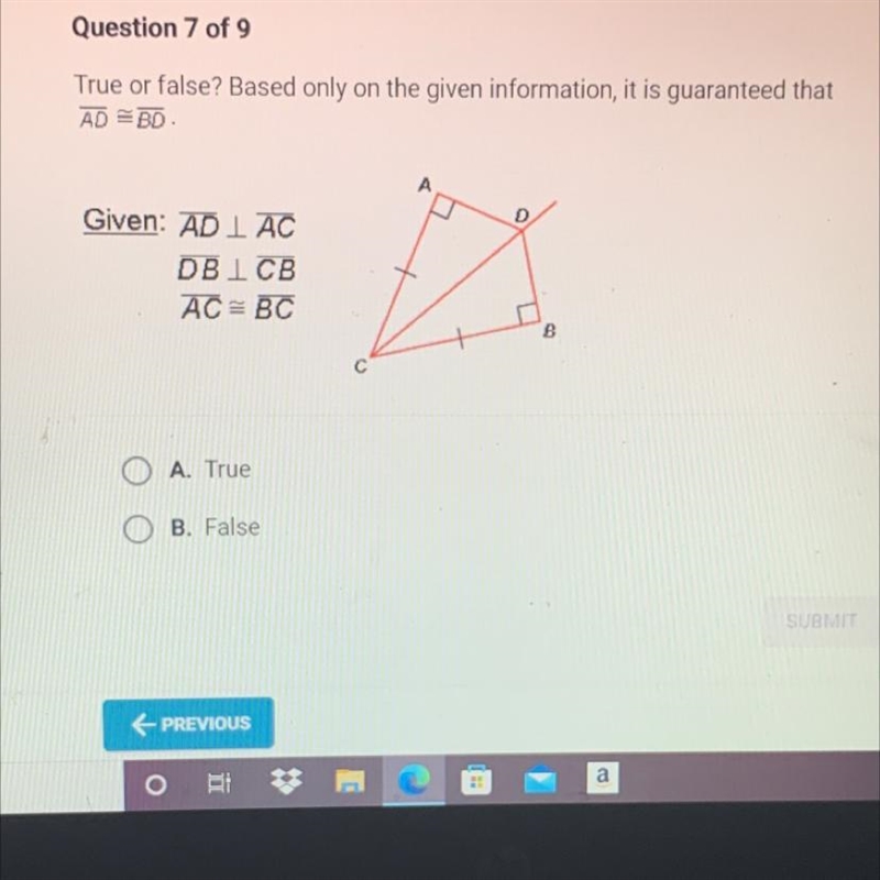 True or false? Based only on the given information, it is guaranteed thatAD EBDADGiven-example-1