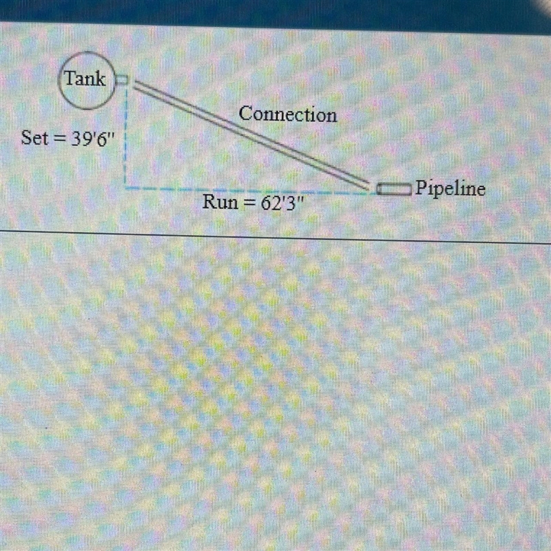 A pipe fitter must connect a pipeline to a tank as shown in the figure. The run from-example-1