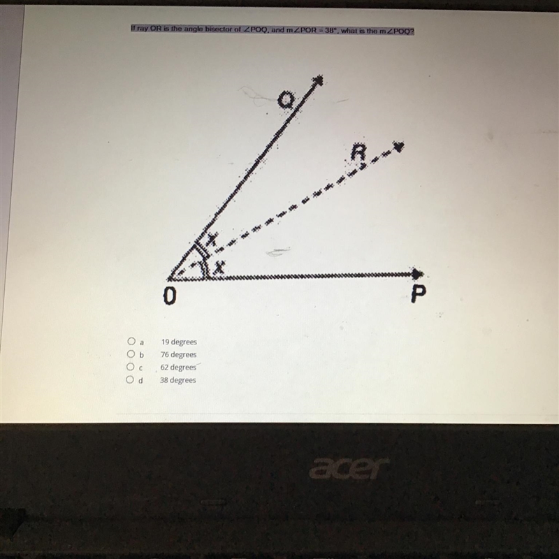 If ray OR is the angle bisect or of-example-1