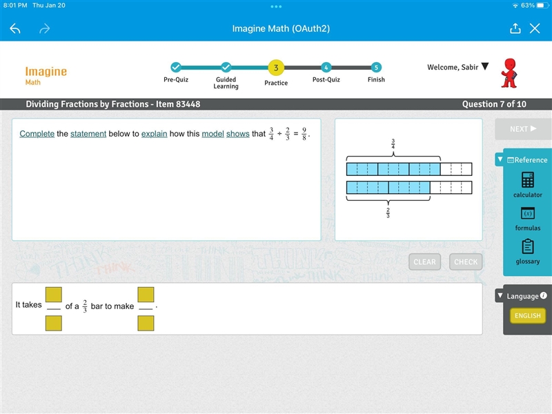 Complete the statement below to explain how this model shows that 3434 ÷ 2323 = 9898.-example-1