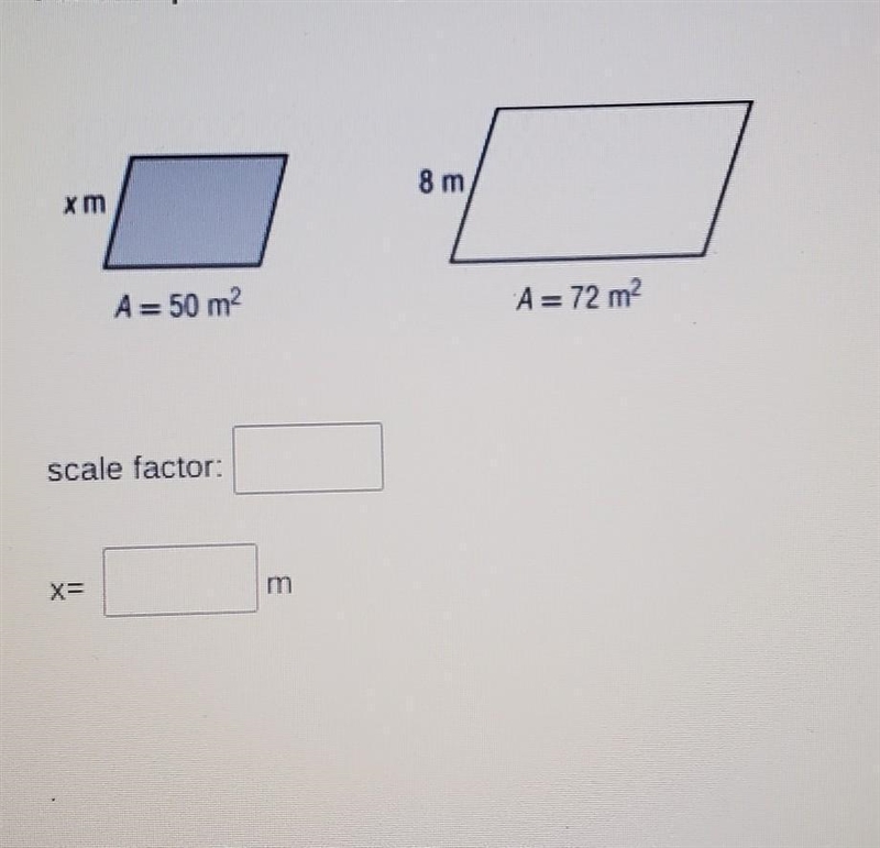 Use the given area to find scale factor of shaded figure. the solve for x.-example-1