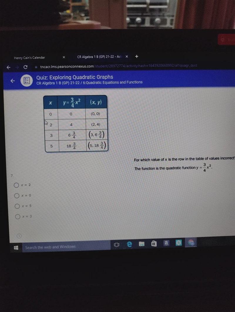 R ili CR Algebra 1 B (GP) 21-22 / 6:Quadratic Equations and Functions х v=3x2 (x, y-example-1