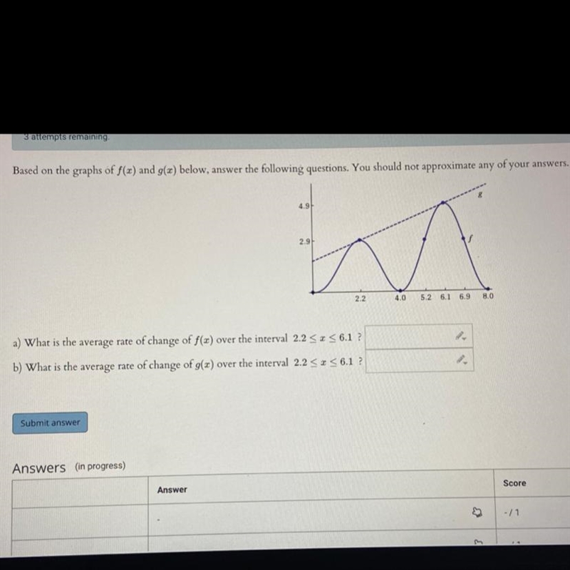 Based on the graphs of f(x) and g(x) below, answer the following questions.-example-1