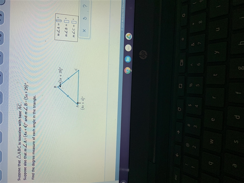 Find the degree measure of each angle in the traingle-example-1