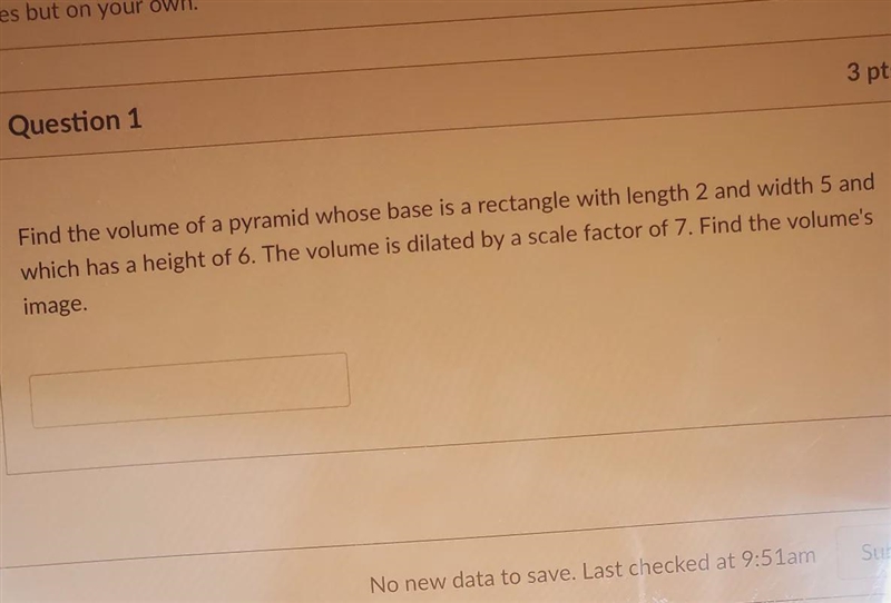 find the volume of a pyramid whose base is a rectangle with length 2 and width 5 and-example-1