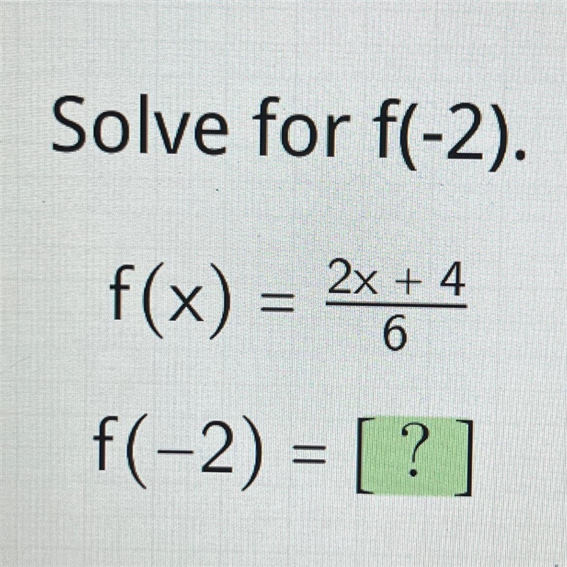 Solve for f(-2). f(x) = 24 6 f(-2) =「?1-example-1