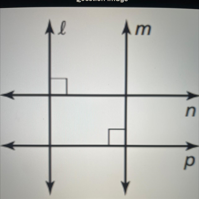 Determine which lines, if any, must be parallel. a. L || m b. m || p c. n || p d. none-example-1