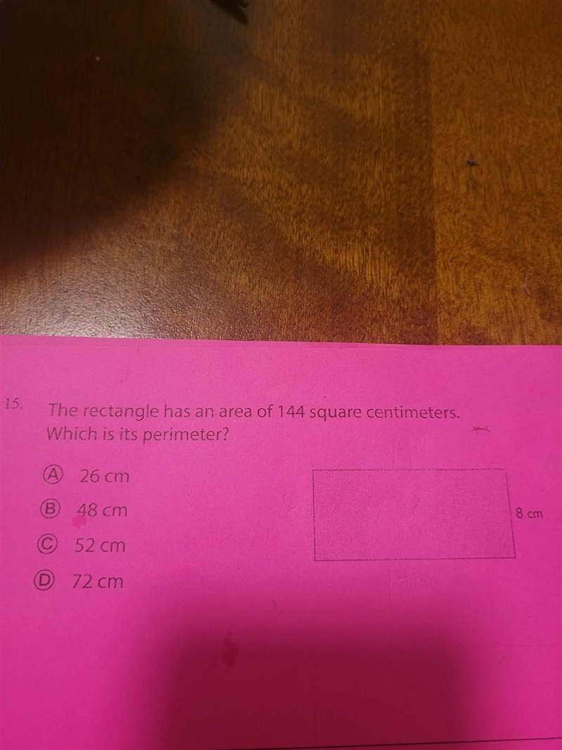 The rectangle has an area of 144 square centimeters. which is the perimeter?-example-1