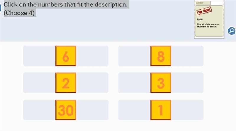 Click on the numbers that fit the description. (Choose 4)-example-1