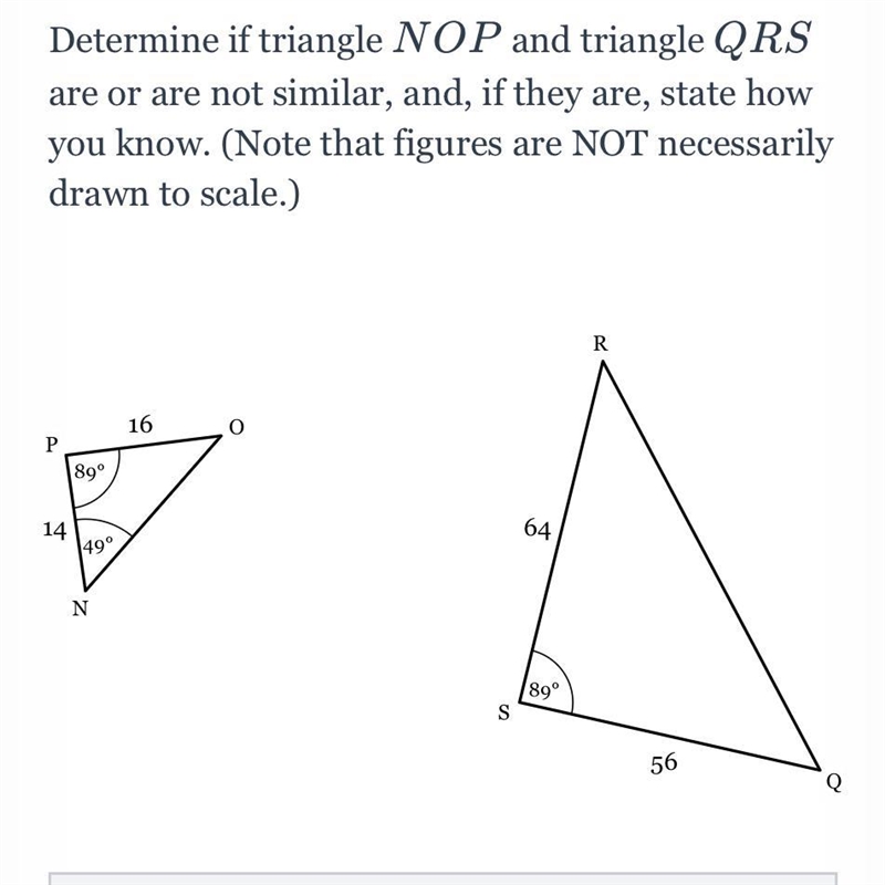 Determine if the triangles are similar; if they are then what is the reason?-example-1