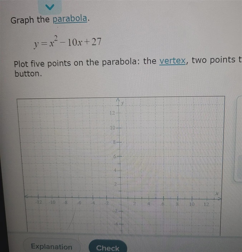 help please I need 5 points total. i need 2 to left of vertex. i need vertex. i need-example-1