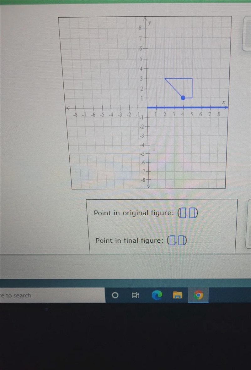 the figure below has a quite smart with a large dot.first rotate the figure 90 degrees-example-1