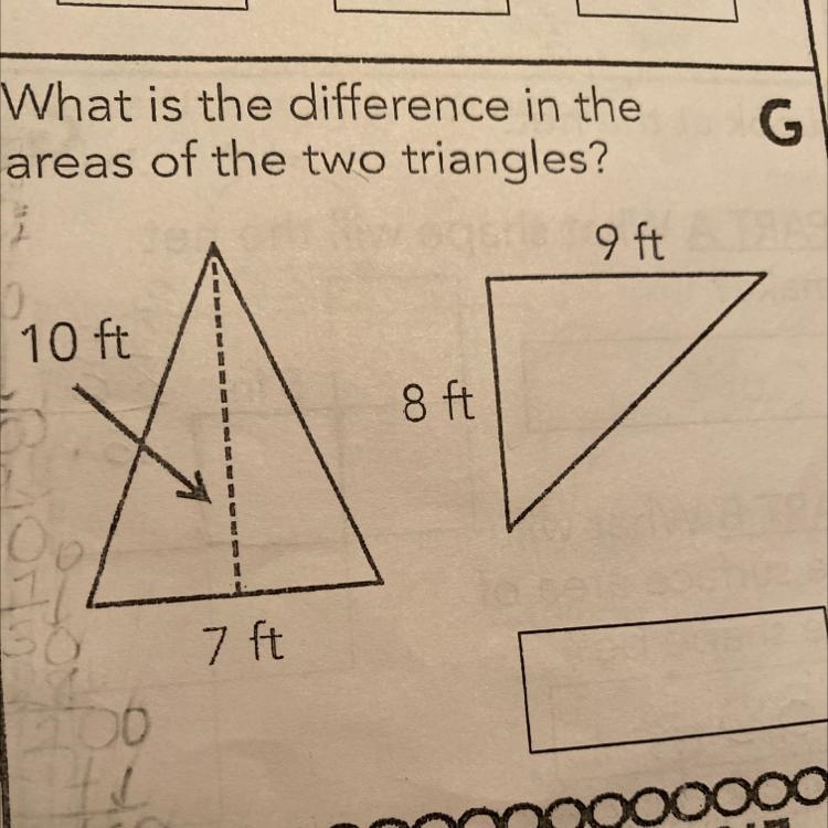 20 points! I appreciate it! What is the difference in the areas of the two triangles-example-1