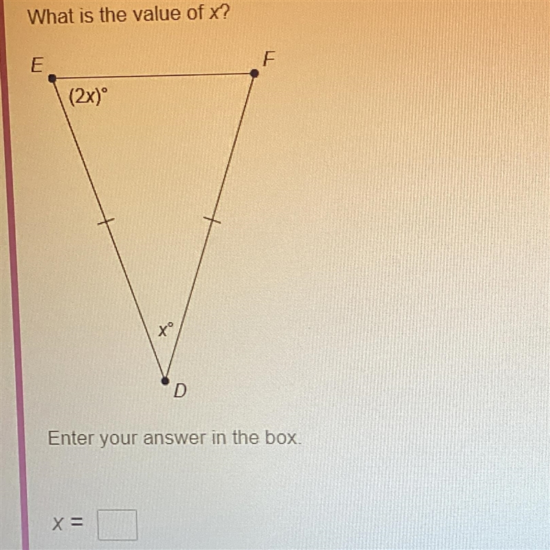 What is the value of x? E (2x)° xº D-example-1