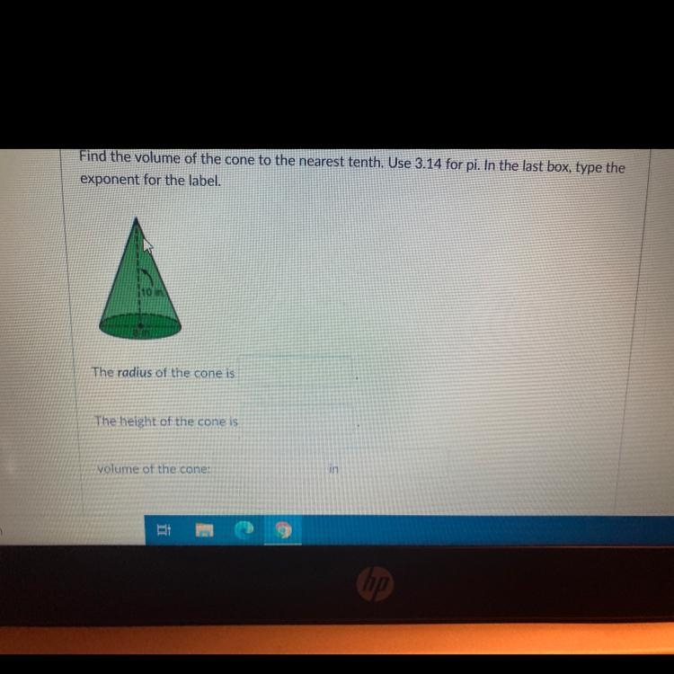 Find the volume of the con to the nearest 10th period used three. 144 PI. In the last-example-1