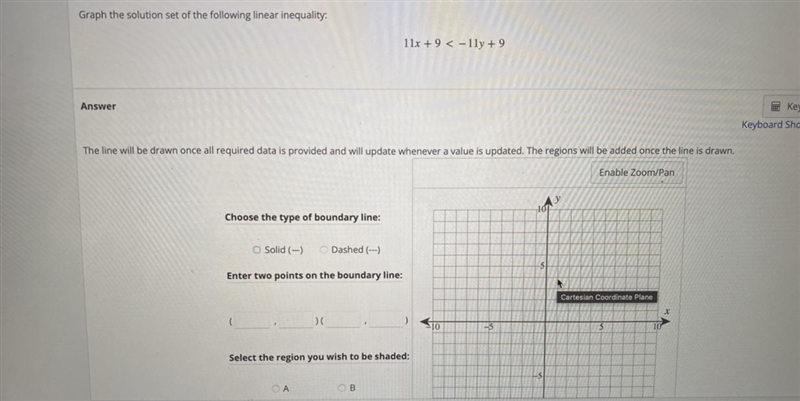 Graph the solution of the following inequality and answer the questions below-example-1