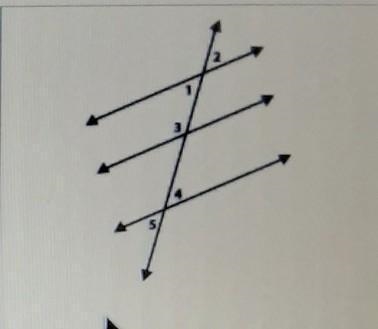 The picture shows three parallel lines cut by a transversal. Angle 1 and which angle-example-1