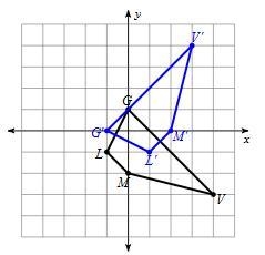 Write a rule to describe the transformation.rotation 3A. translation 1 unit left, 7 units-example-1