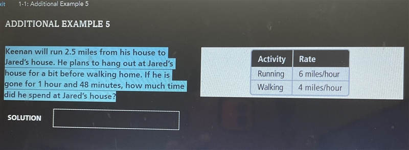 Keenan will run 2.5 miles from his house to Jared's house. He plans to hang out at-example-1