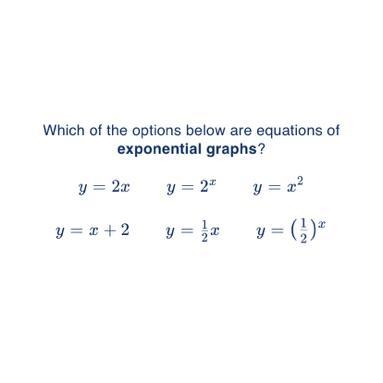 Which of the options below are equations of exponential graphs?-example-1