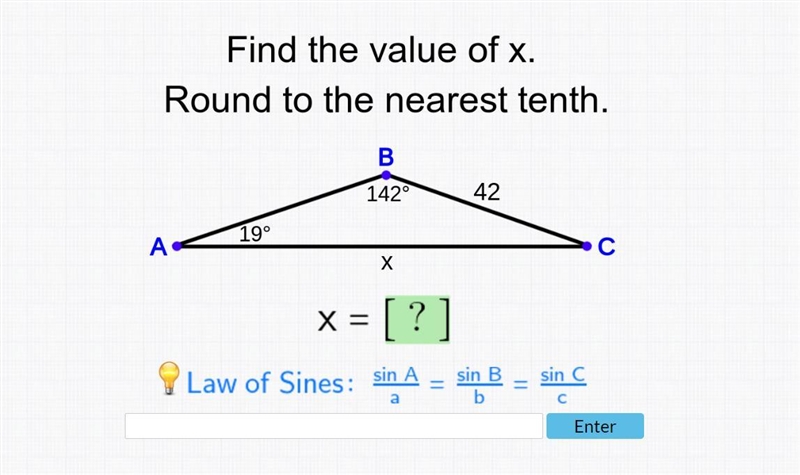 Find the value of x. round to the nearest tenth-example-1