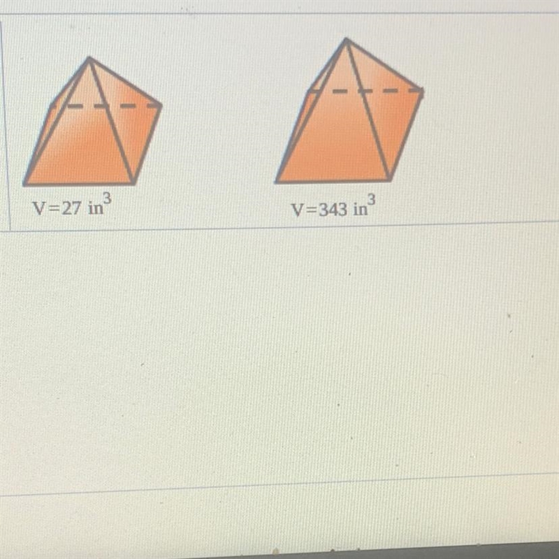 The pair of square pyramids are similar. Use the given information to find the scale-example-1