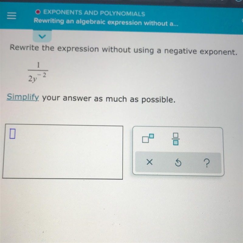 Rewrite the expression without using a negative exponent.-example-1