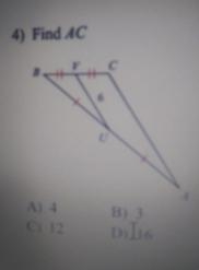 4) Find AC A 4 B 3 C 12 d 16-example-1