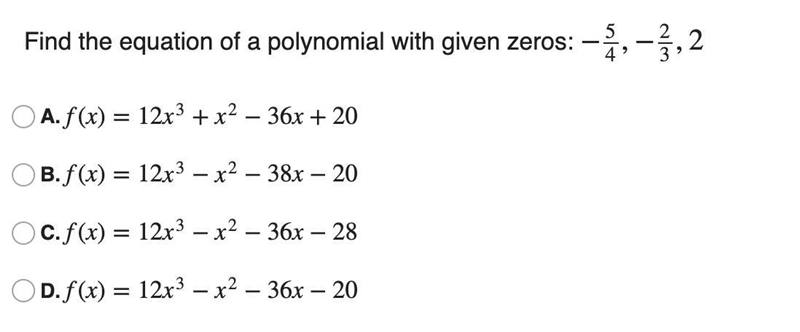 9: Find the equation of a polynomial with given zeros-example-1