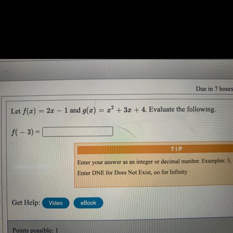 Let f(x) = 2x - 1 and g(x) = x^2 + 3x +4-example-1