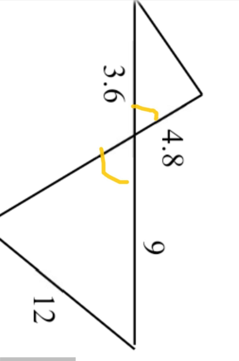 Are these triangles similar, if so how do I prove it(SSS,AA or SAS)?-example-1