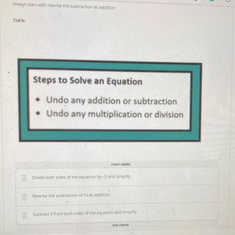 Can you please help me pleaseRearrange the steps below in the order you would complete-example-1