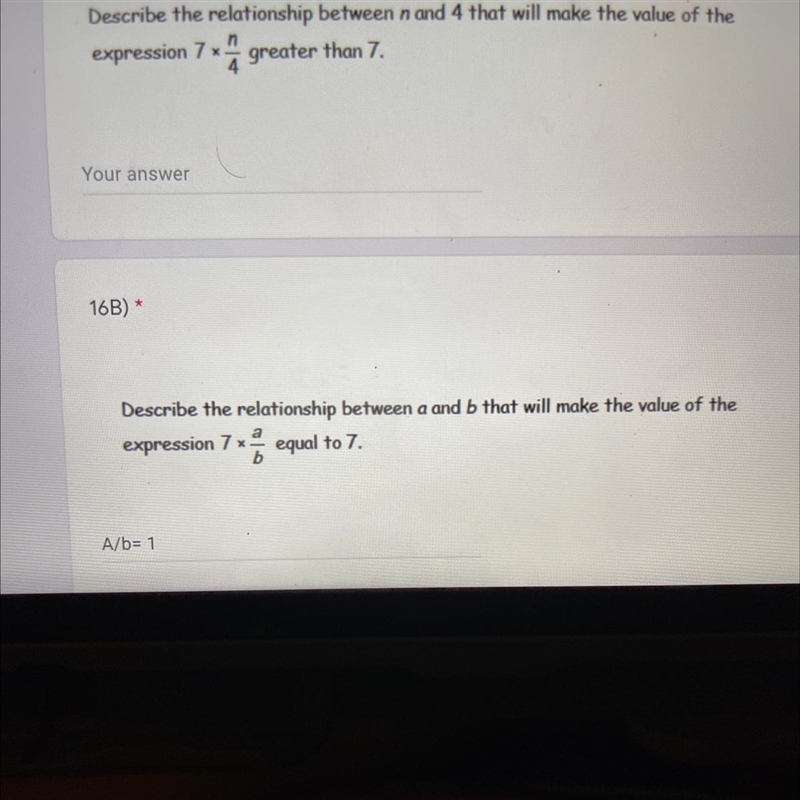 16A)Describe the relationship between n and 4 that will make the value of theexpression-example-1