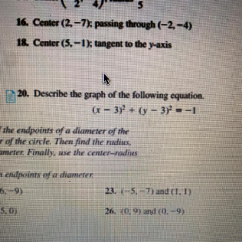 Question 20. Describe the graph of the following equation.-example-1