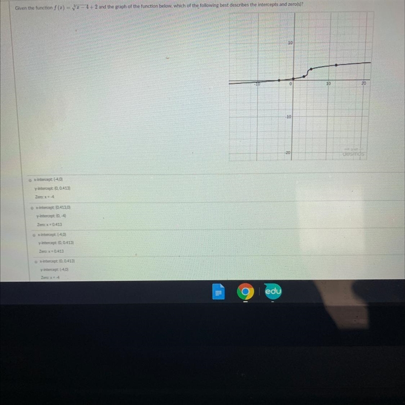 Given the function and the graph of the furiction below, which of the following best-example-1