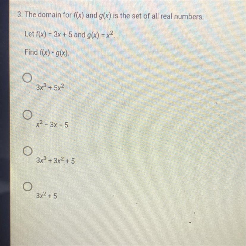 The domain for f(x) and g(x) is the set of all real numbers. let f(x)=3x+5 and g(x-example-1