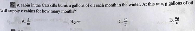 37 A cabin in the Catskills burns n gallons of oil each month in the winter. At this-example-1