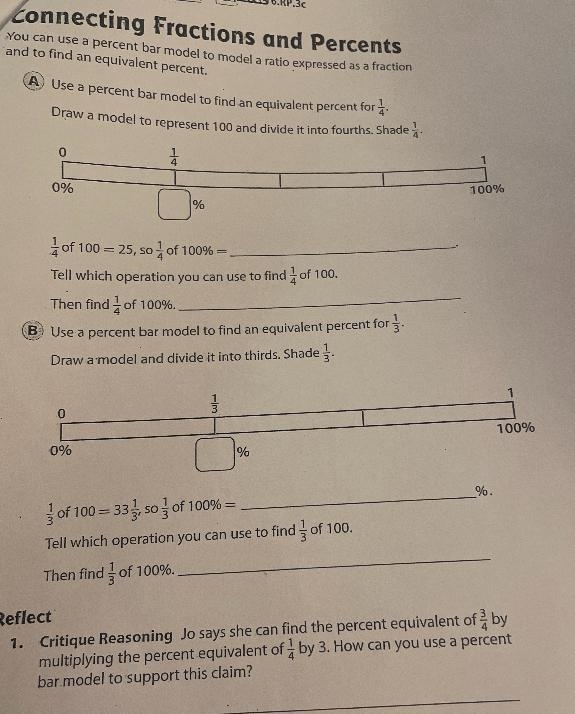 CACC 6.RP.30connecting Fractions and PercentsYou can use a percent bar model to model-example-1