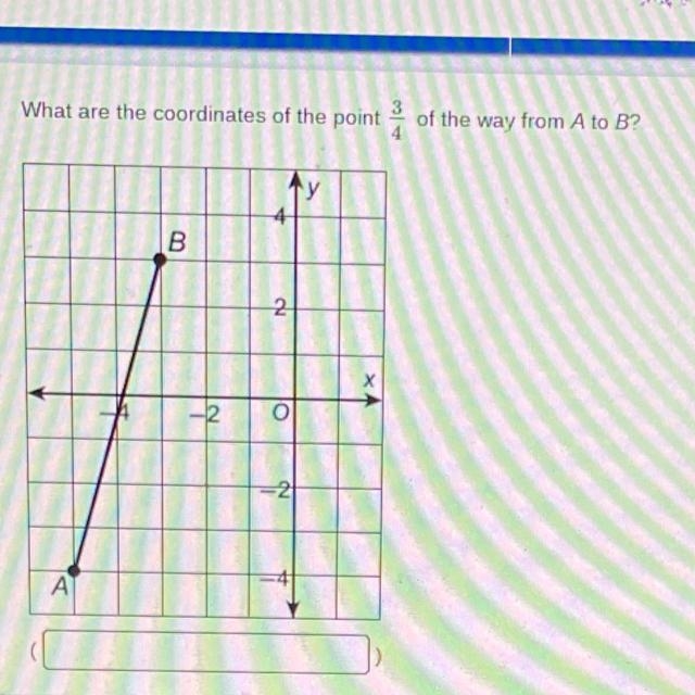 What are the coordinates of the point 3/4 of the way from A to B-example-1