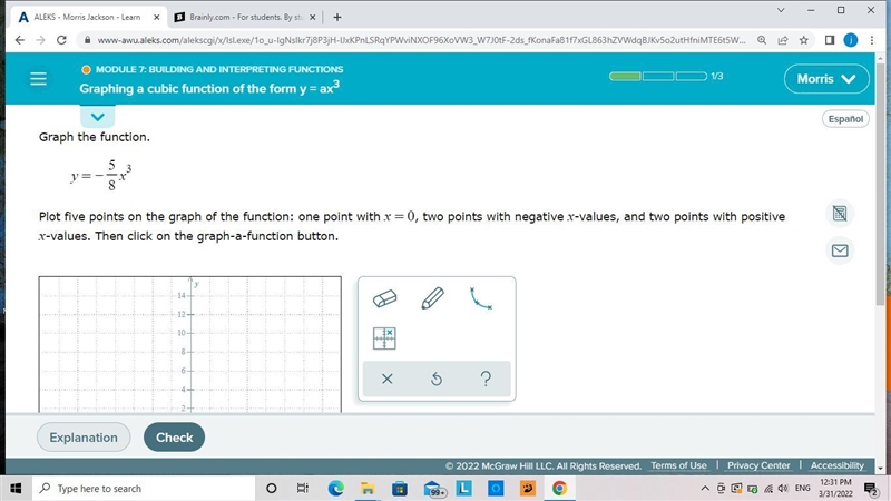 Graph the function. Plot five points on the graph of the function: one point with-example-1