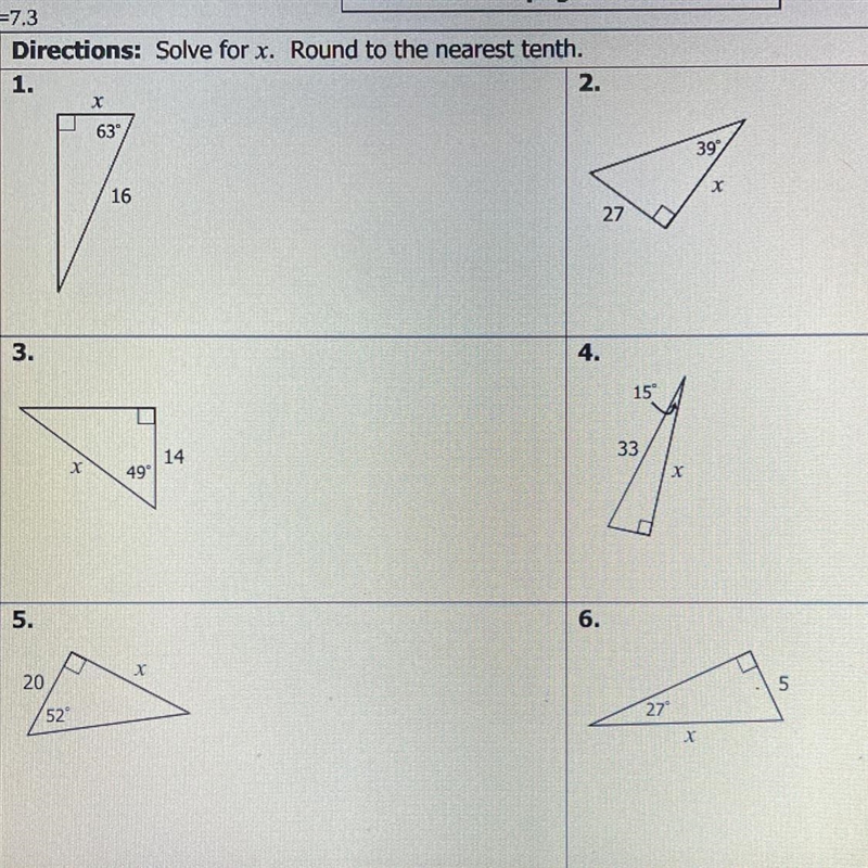 Homework 4: Trigonometry:Finding Sides and Angle** This is a 2-page document! **x-example-1