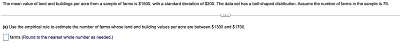 (a) Use the empirical rule to estimate the number of farms whose land and building-example-1