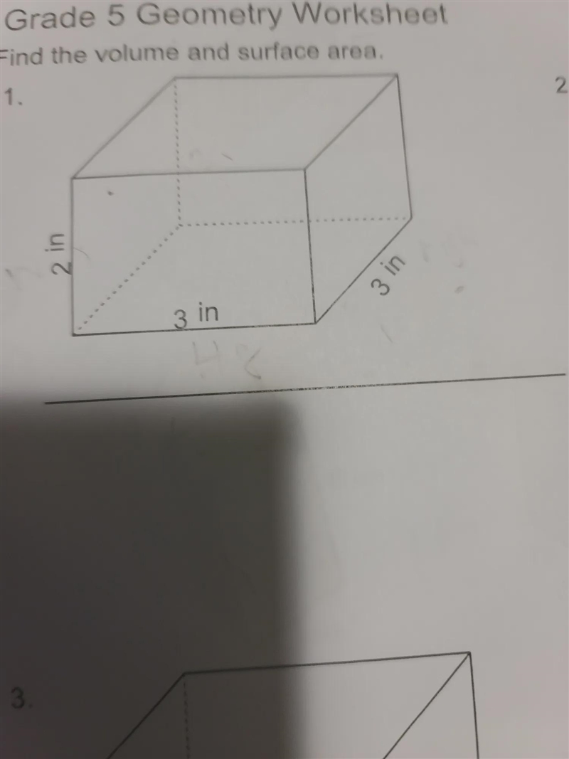 Rectangular prisms volume and surface area 0f 2in,3in and 3in-example-1