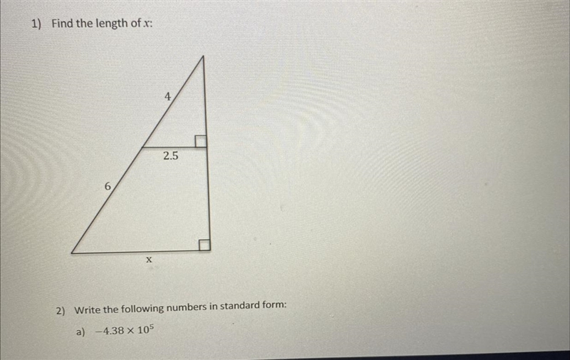 How do I solve for X. Please show work.-example-1