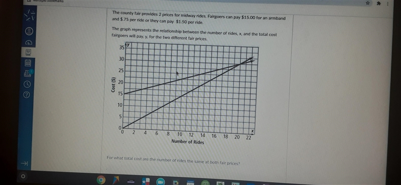 The county fair provides 2 prices for midway rides. Fairgoers can pay and $.75 per-example-1