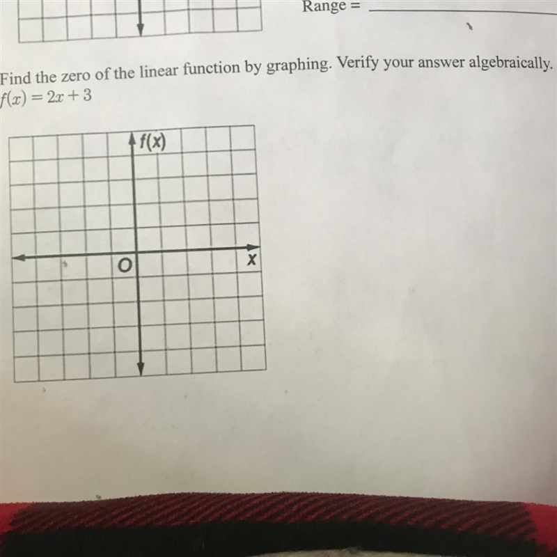 Find the zero of the linear function by graphing. verify your answer algebraically-example-1